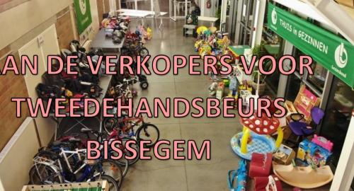 Aan de verkopers voor de tweedehandsbeurs Bissegem